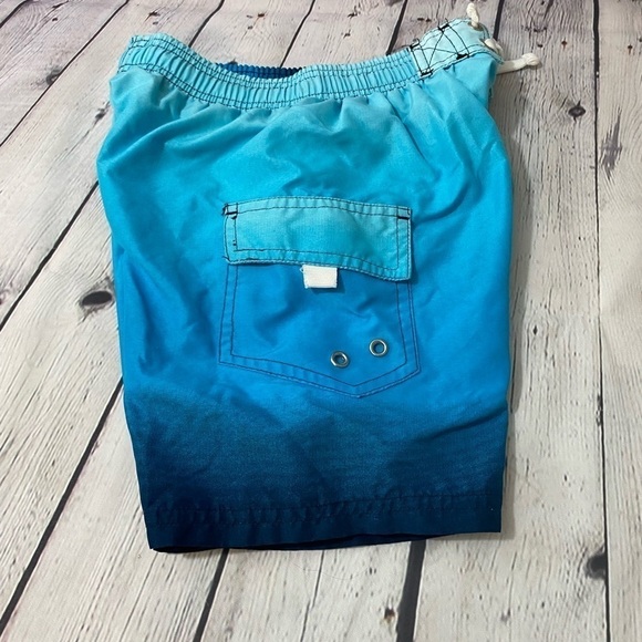 Sun Kidz Boys Size 4 Swim Shorts Blue Ombre With Cool Shark Graphic - Picture 2 of 6